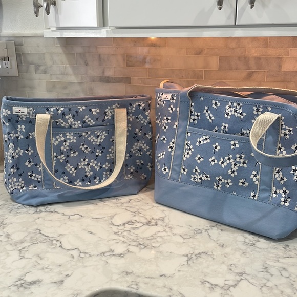 Draper James Lands-End collaboration Medium tote chambray blue - new and unused - Picture 2 of 10